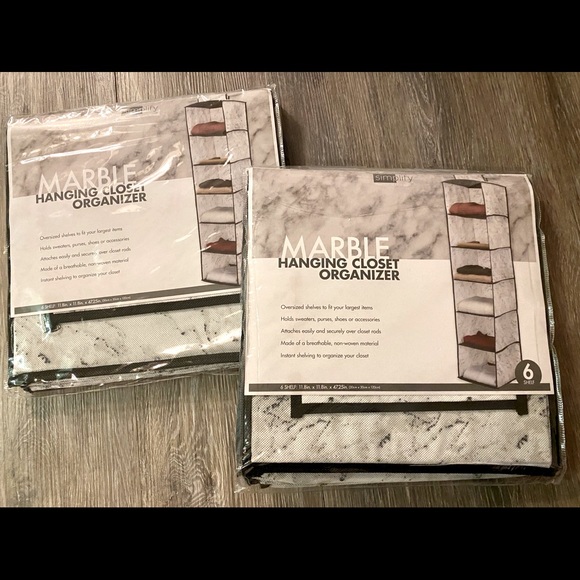 Lot of 2 Hanging Closet Organizers, Marble Pattern - Picture 1 of 4